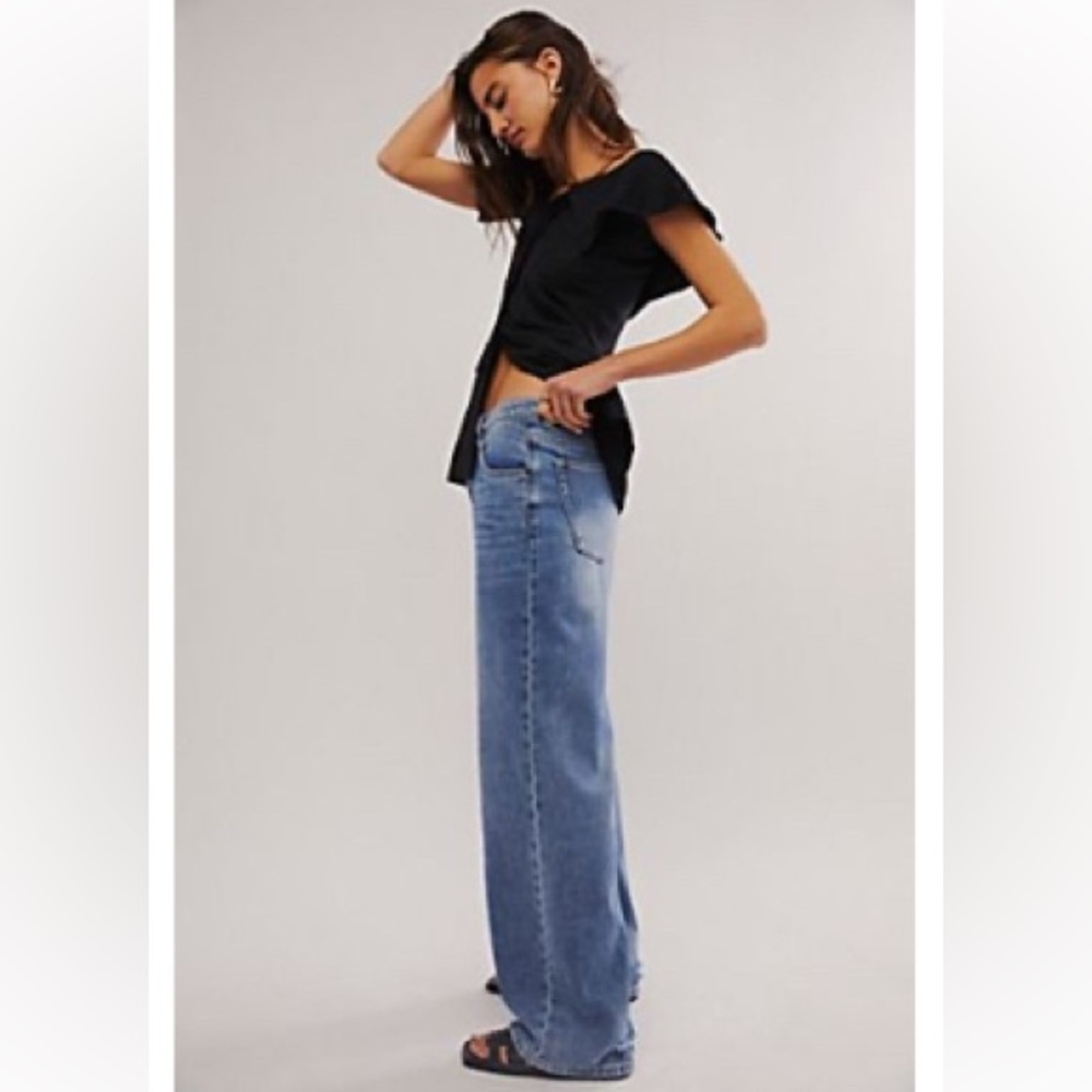 Free People X One Teaspoon Jackson Wide Leg Jeans
